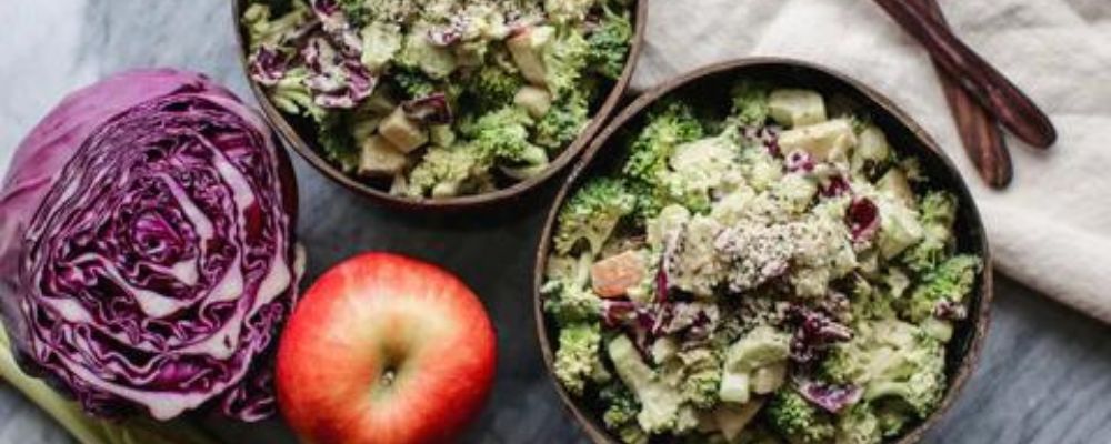 Apple, Broccoli, And Red Cabbage Salad